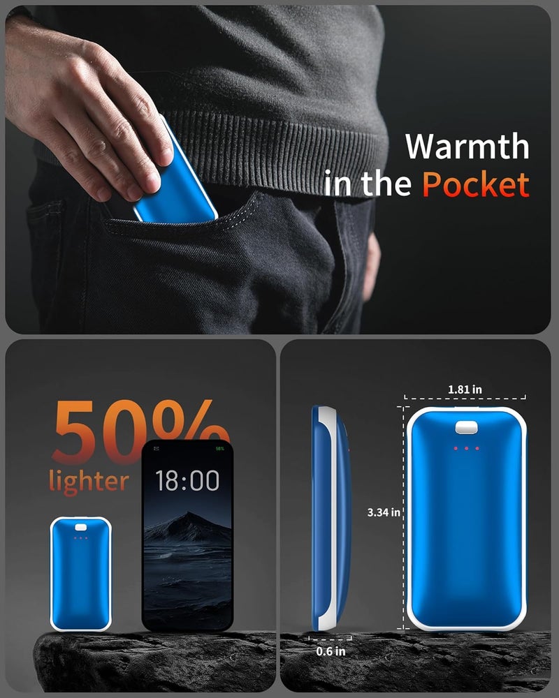 Lerat Hand Warmers Rechargeable, 2 Pack Electric Hand Warmer, Reusable Portable Pocket Heater USB Handwarmers, Gifts for Men, Women, Indoor, Outdoor, Hiking, Skiing, Camping, Hunting Accessories - Image 3